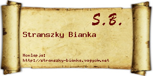 Stranszky Bianka névjegykártya